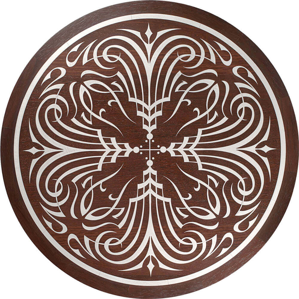 Alhambra Metal & Wood Medallion | Floor Medallion