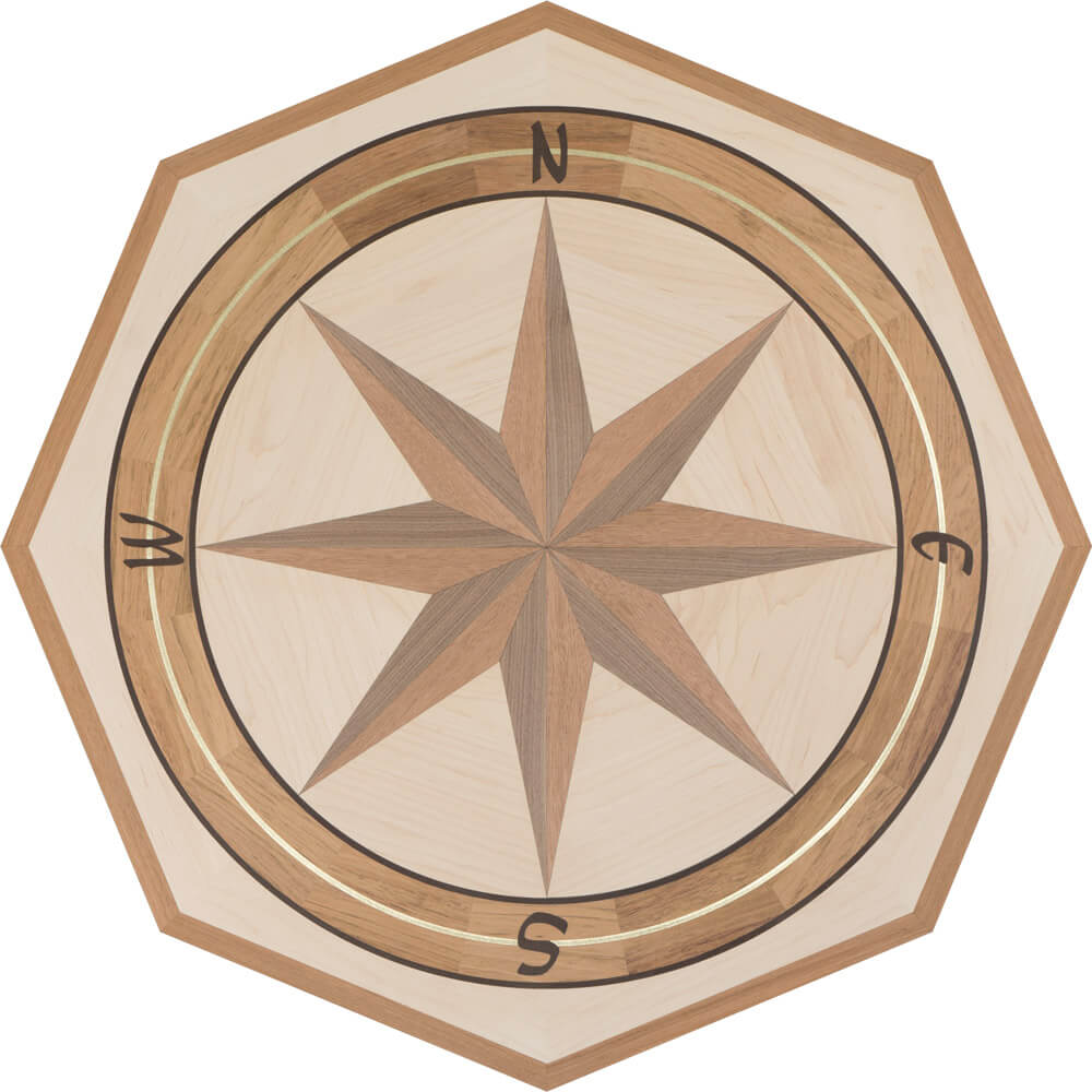 Unfinished Nautical Wood Medallion | Floor Medallion