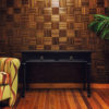 Peruvian Walnut Fingerblock 3D Wood Wall Paneling Room Scene | Wood Wall Coverings