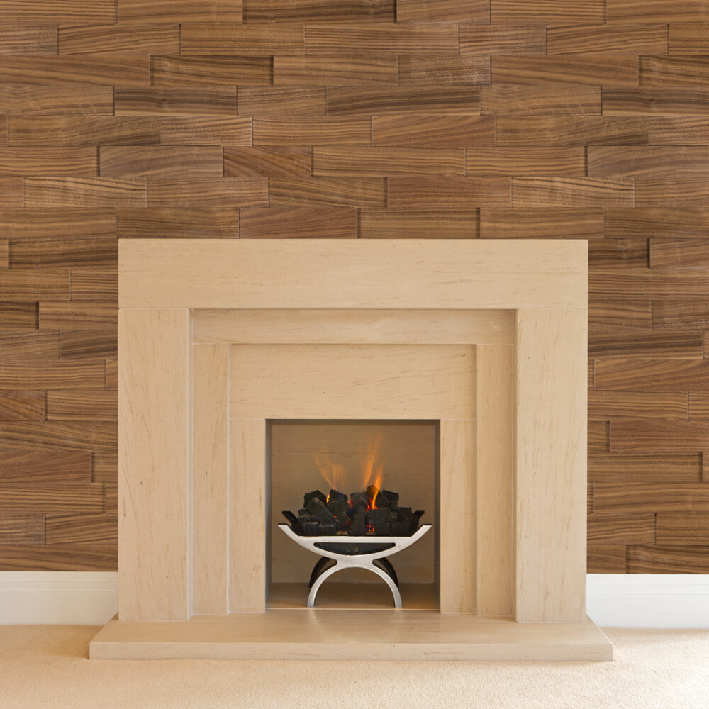 American Walnut 3D Wood Wall Paneling Room Scene | Wood Wall Coverings