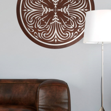 Alhambra Wood and Metal Medallion | Wall Art | Wenge and Aluminum