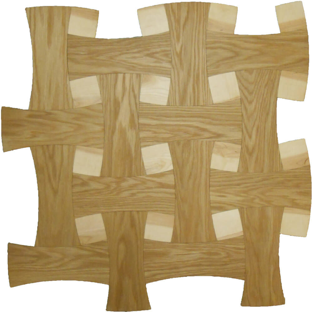Maple & Plain-Sawn White Oak Basketweave Parquet Tile | Parquet Flooring