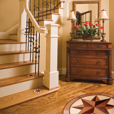 Brant Point Wood Medallion and Focal Accents - 331B and FA407 | Floor Medallion and Focal Accents | American Cherry, American Walnut and Maple