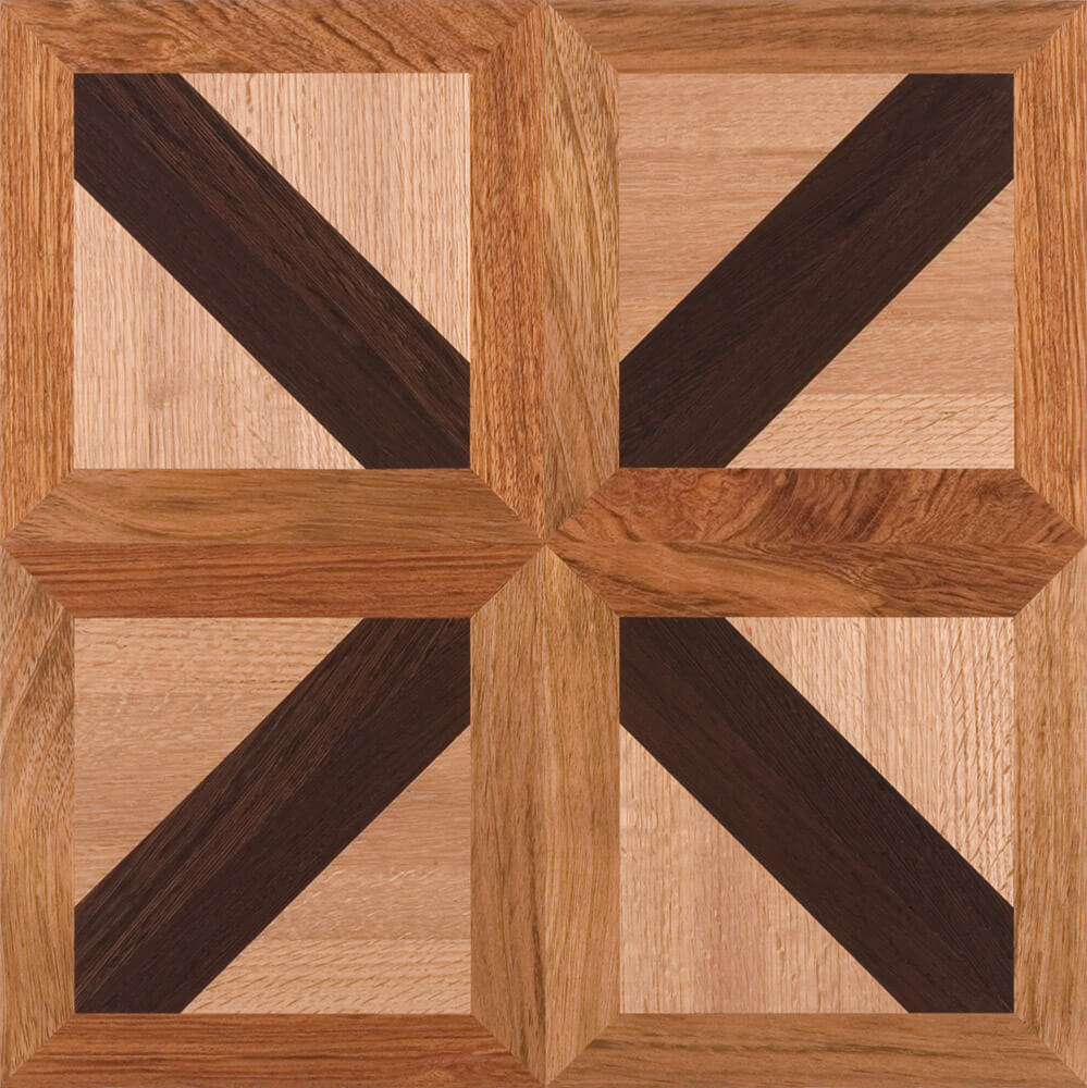 Brazilian Cherry, Red Oak, & Wenge Canterbury Parquet Tile | Parquet Flooring
