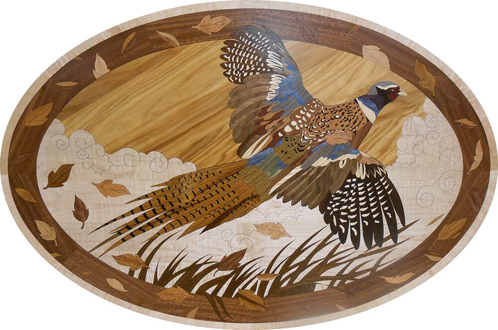 Elegant Pheasant Wood Medallion