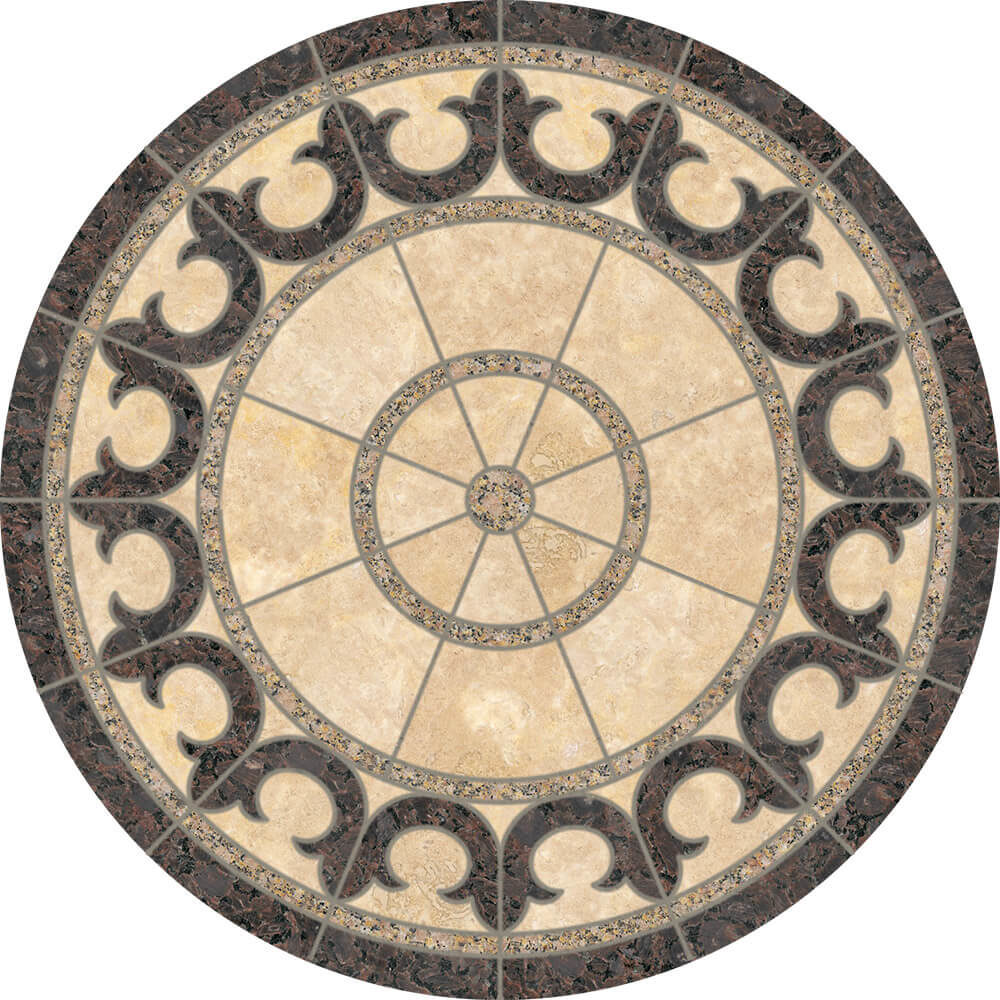 Grenadier Granite & Limestone Medallion | Floor Tile Medallion