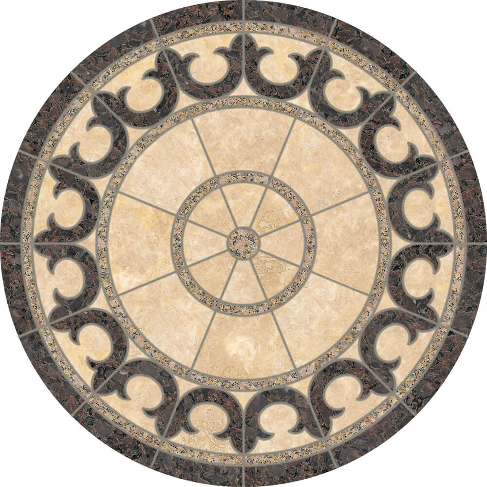 Grenadier Granite & Limestone Medallion | Floor Tile Medallion