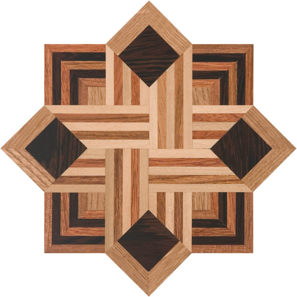 Intarsia Wood Deco Medallion | Floor Medallion