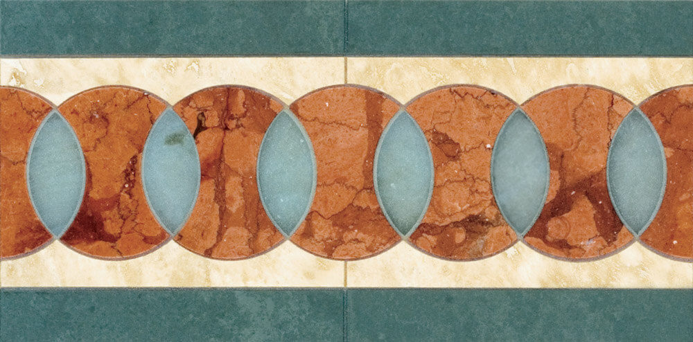 Koi Glass, Limestone, Marble & Slate Border | Tile Floor Border