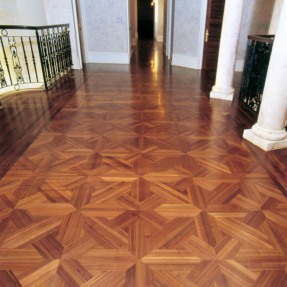 Brazilian Cherry Marseille Parquet Tile Room Scene | Parquet Flooring