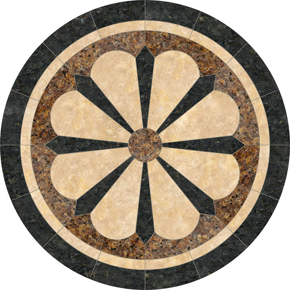 Monte Carlo Granite & Limestone Medallion | Floor Tile Medallion