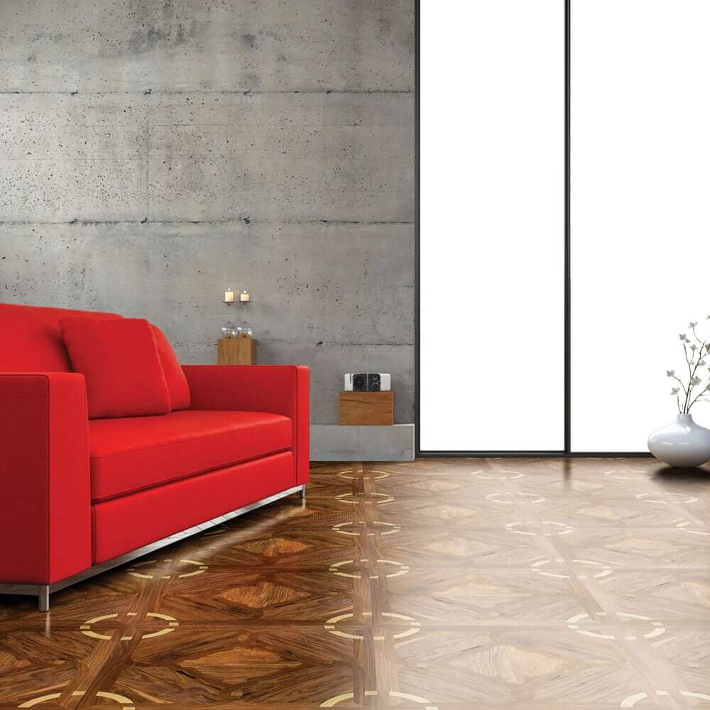 Rochester Parquet | Wood Flooring | Character Walnut with Brass Accents