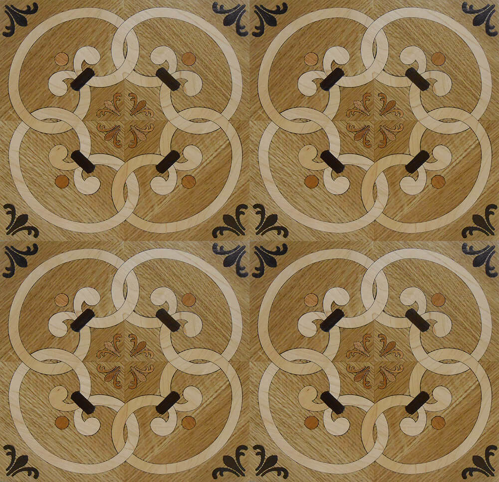 Mahogany, Maple, Quarter-Sawn White Oak, & Wenge Santiago Parquet Tile | Parquet Flooring