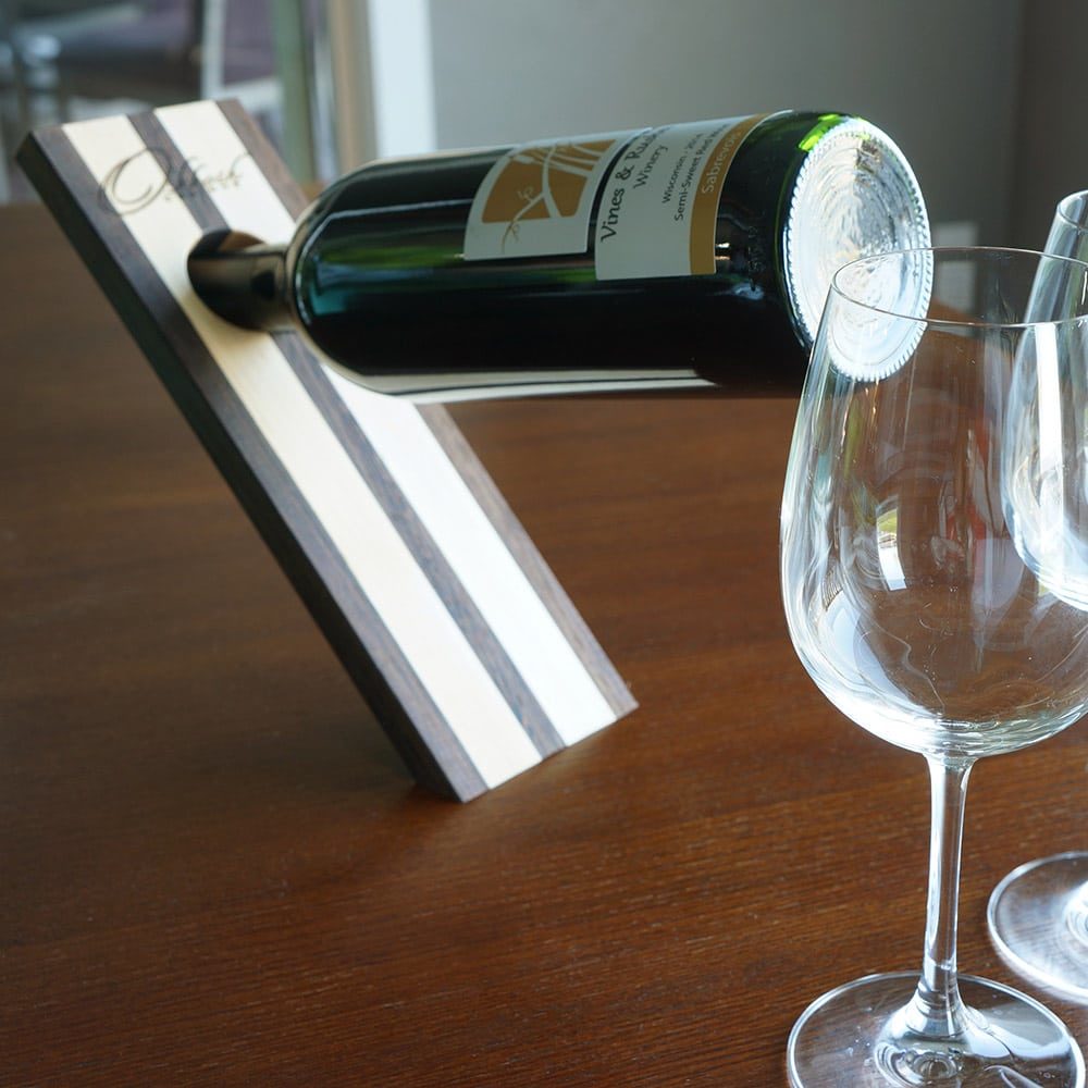 Solid Hardwood Wine Bottle Holder Room Scene | Kitchen Accessories