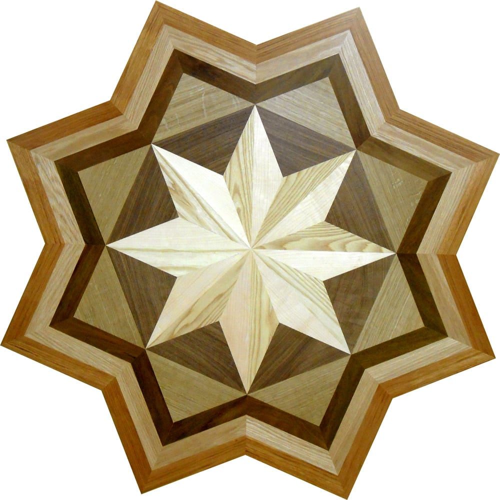 Custom Crescent Wood Medallion | Floor Medallion