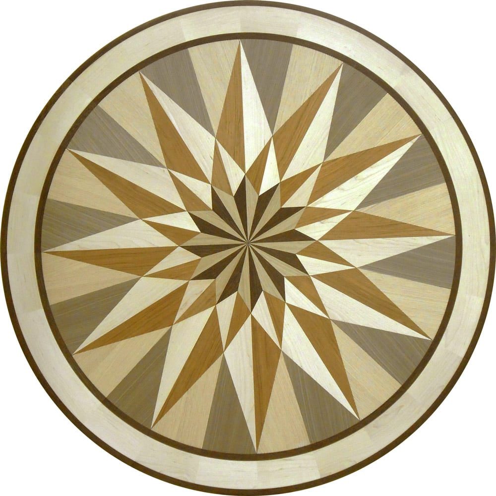Custom Star Wood Medallion | Floor Medallion