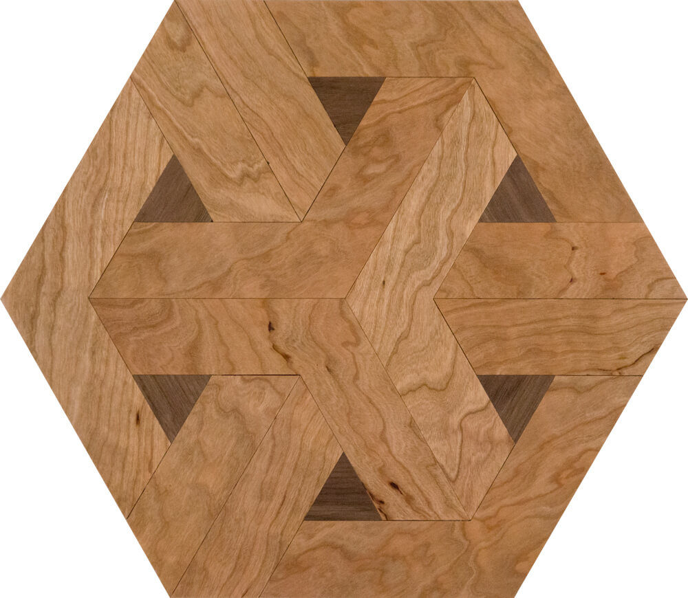 American Cherry & Walnut Modern Hexagon Parquet Tile | Parquet Flooring