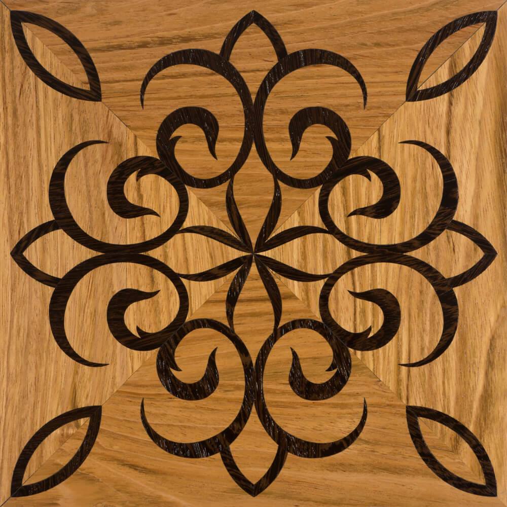 Brazilian Cherry & Wenge Ornamental Parquet Tile | Parquet Flooring