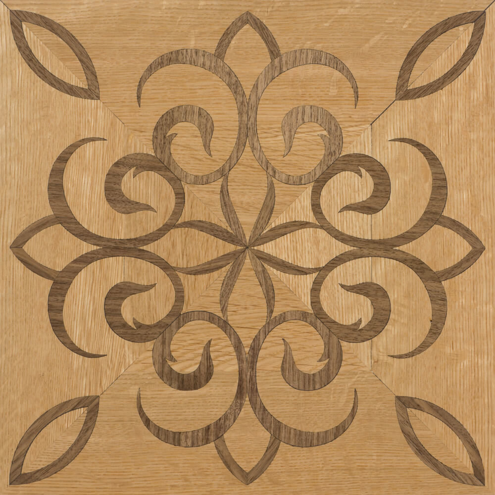 Walnut & White Oak Ornamental Parquet Tile | Parquet Flooring