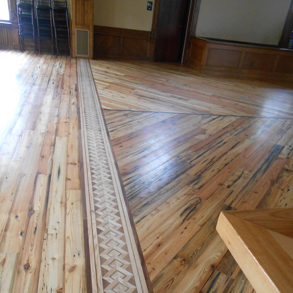 Palazzo with Maple and Walnut Wood Border Room Scene | Floor Border