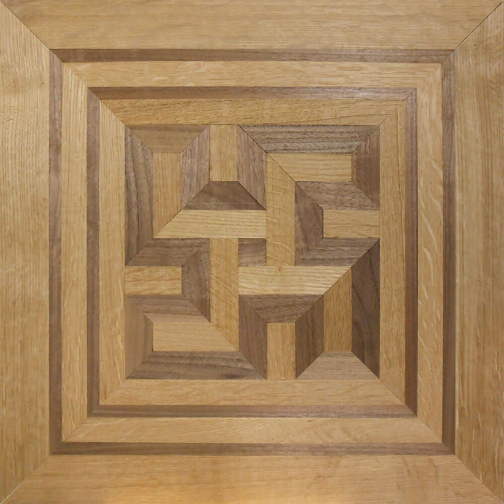 Custom Geometric Wood Border Corner | Floor Border Corner