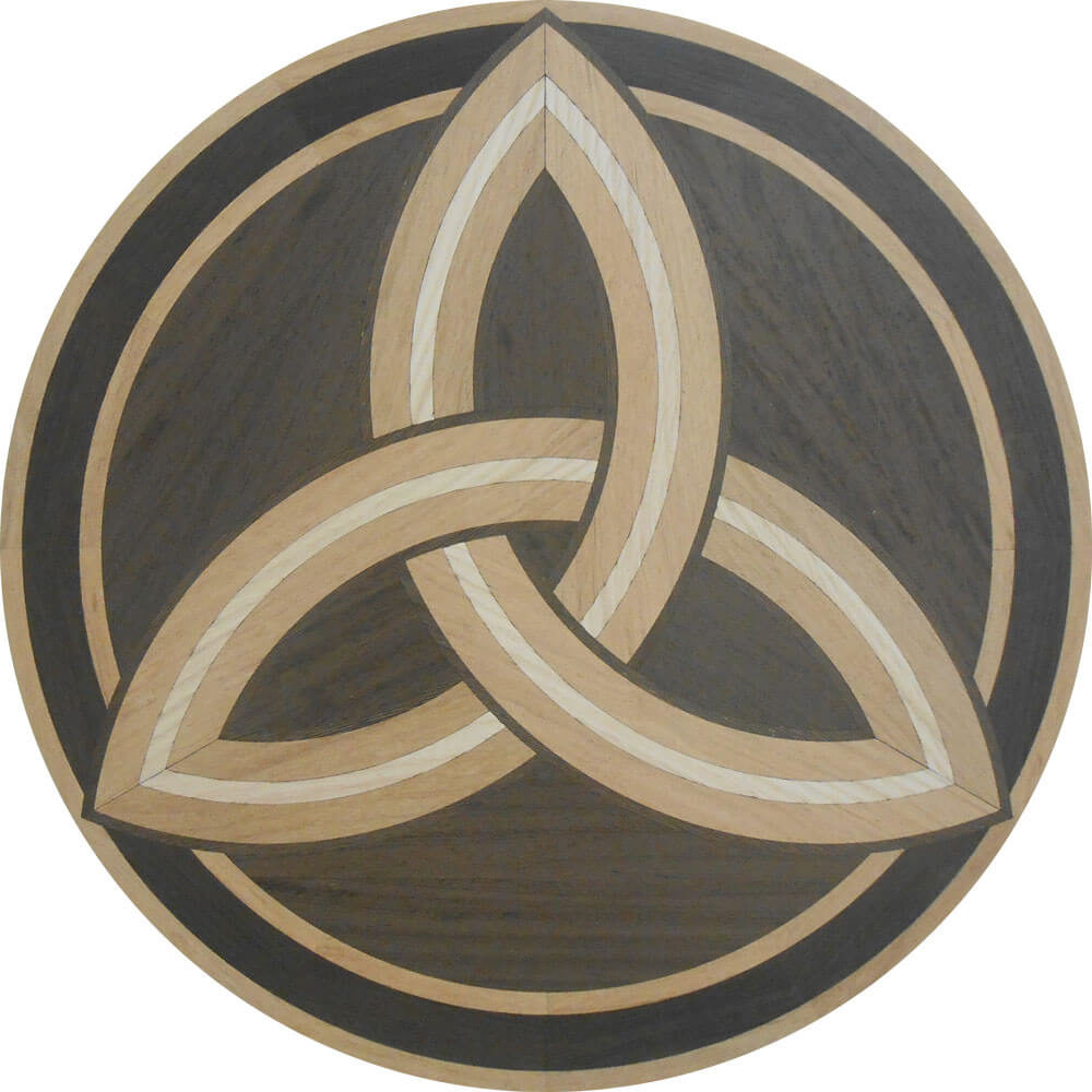Custom Trinity Knot Wood Medallion | Floor Medallion