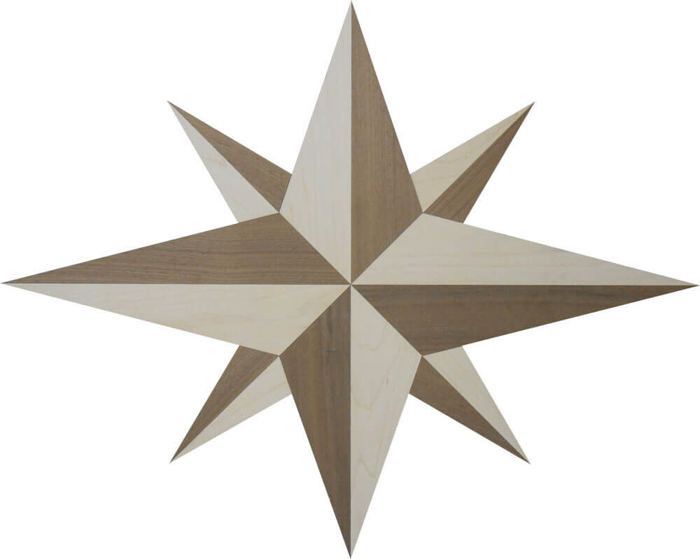 Custom 8-Point Star Wood Inlay | Floor Inlay