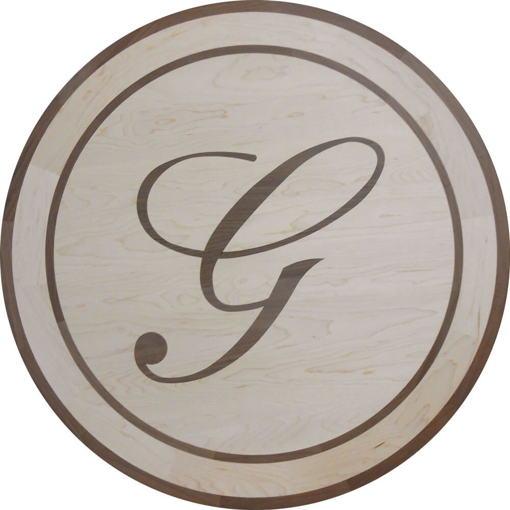 Custom Letter G Initial Wood Medallion | Floor Medallion
