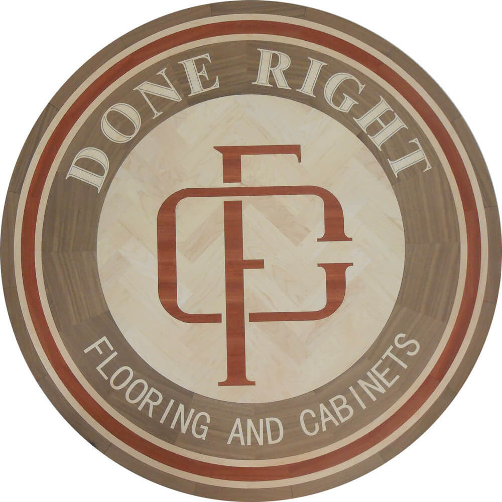 Custom Done Right Logo Wood Medallion | Floor Medallion
