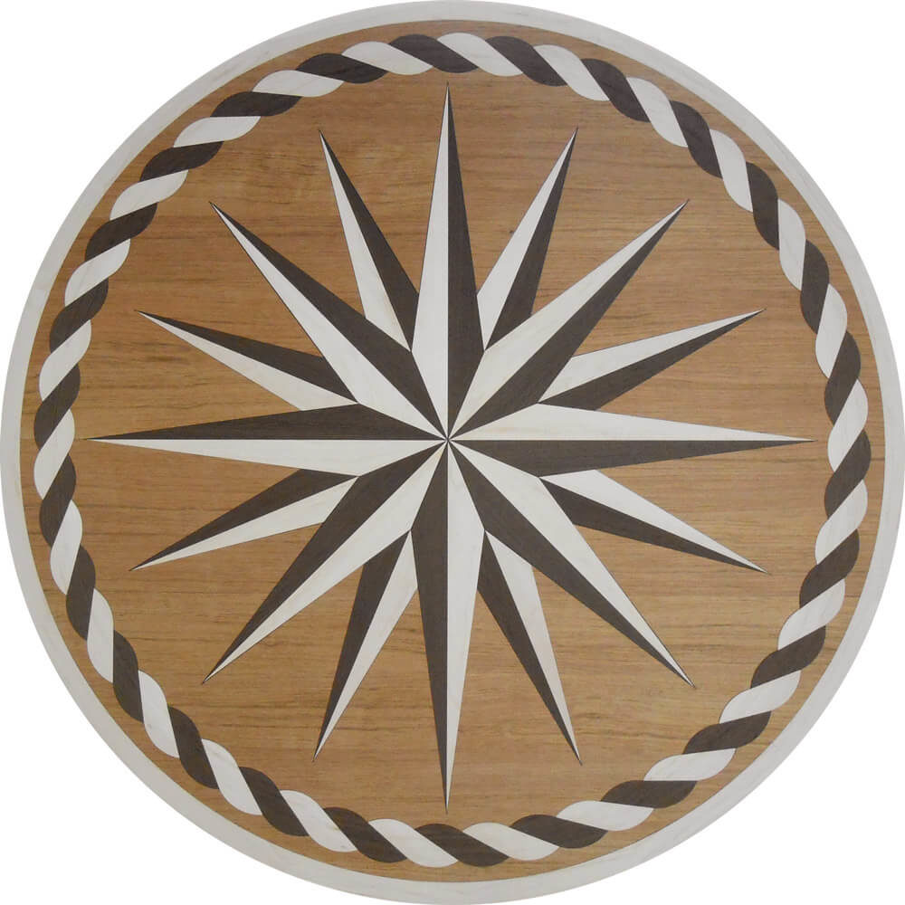 Custom Mariah Round Wood Medallion | Floor Medallion