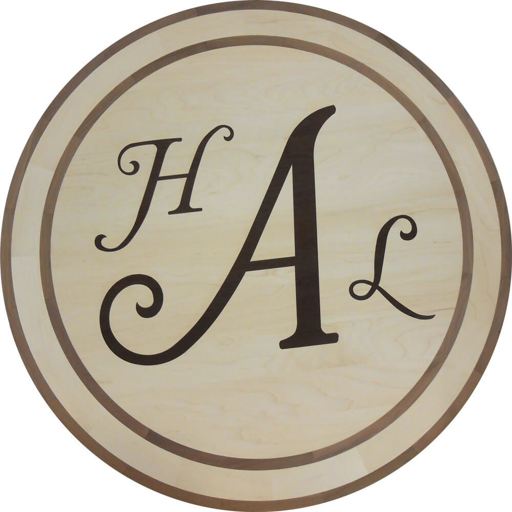 Custom Monogram Initial Wood Medallion | Floor Medallion