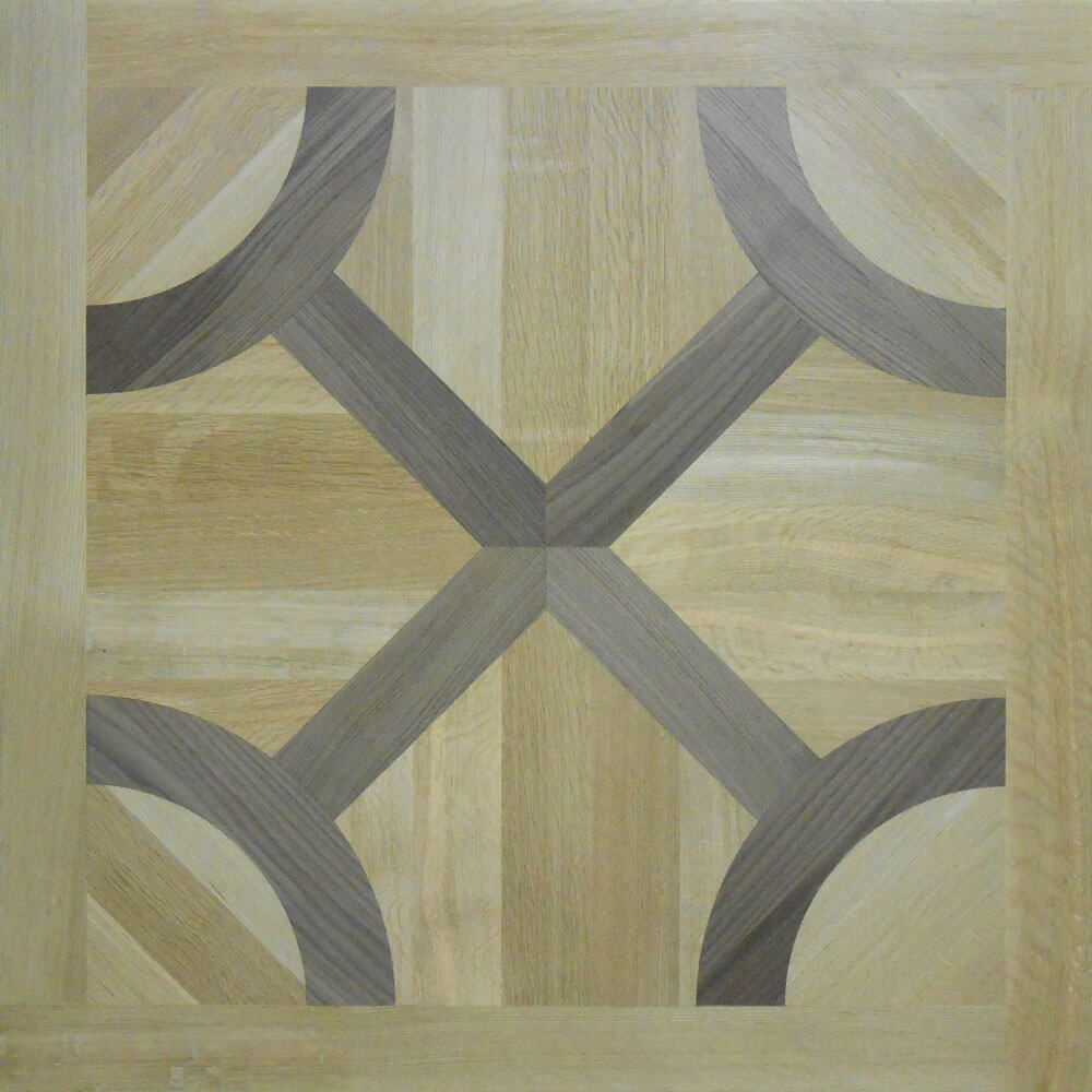 Custom Wood Parquet Tile with Log Cabin Frame | Parquet Flooring