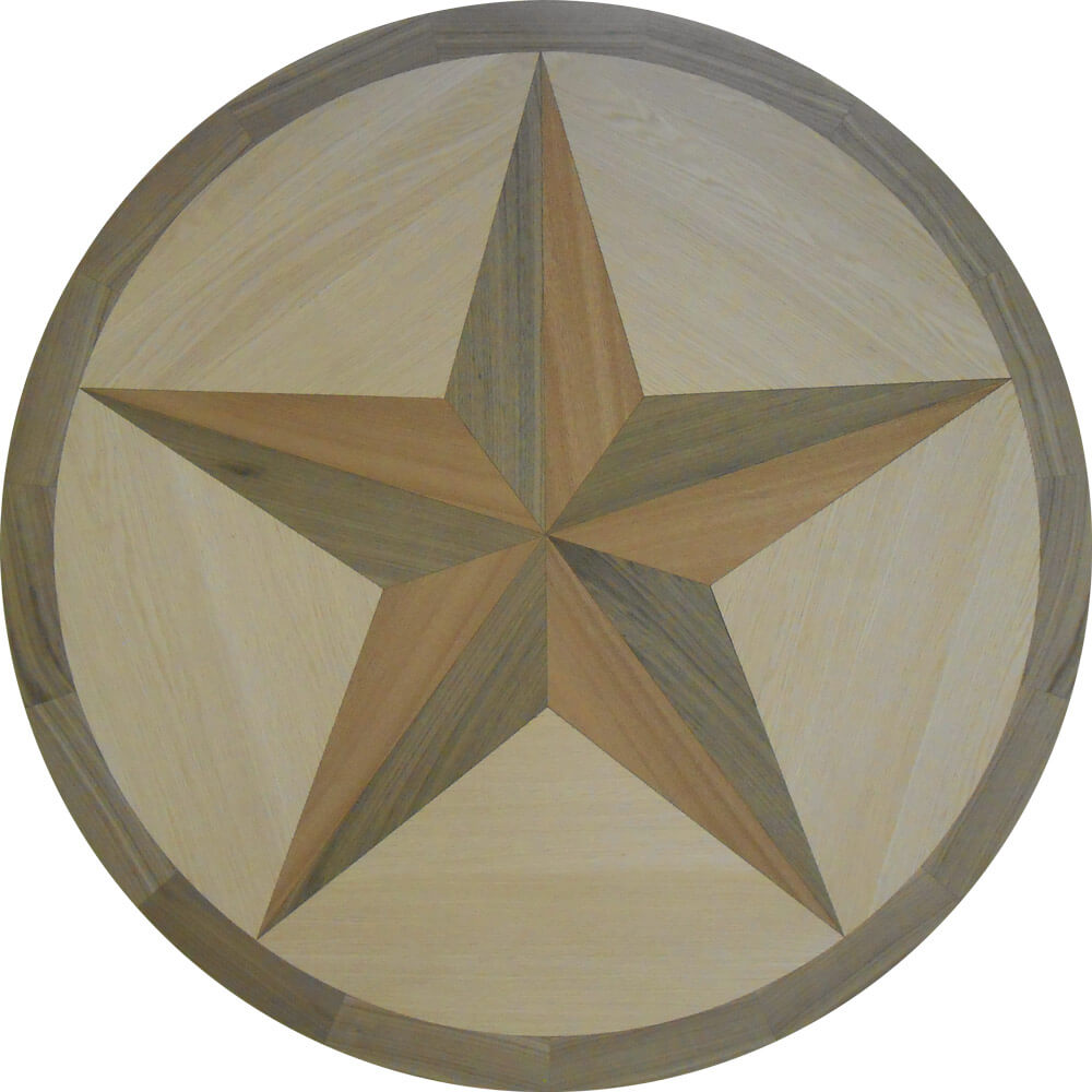 Custom Texas Star Wood Medallion | Floor Medallion