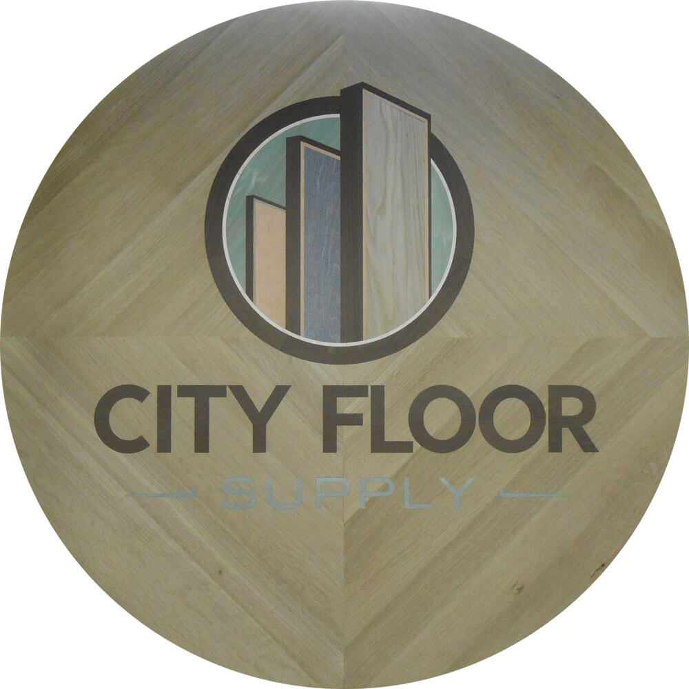 Custom City Floor Logo Wood Medallion | Floor Medallion