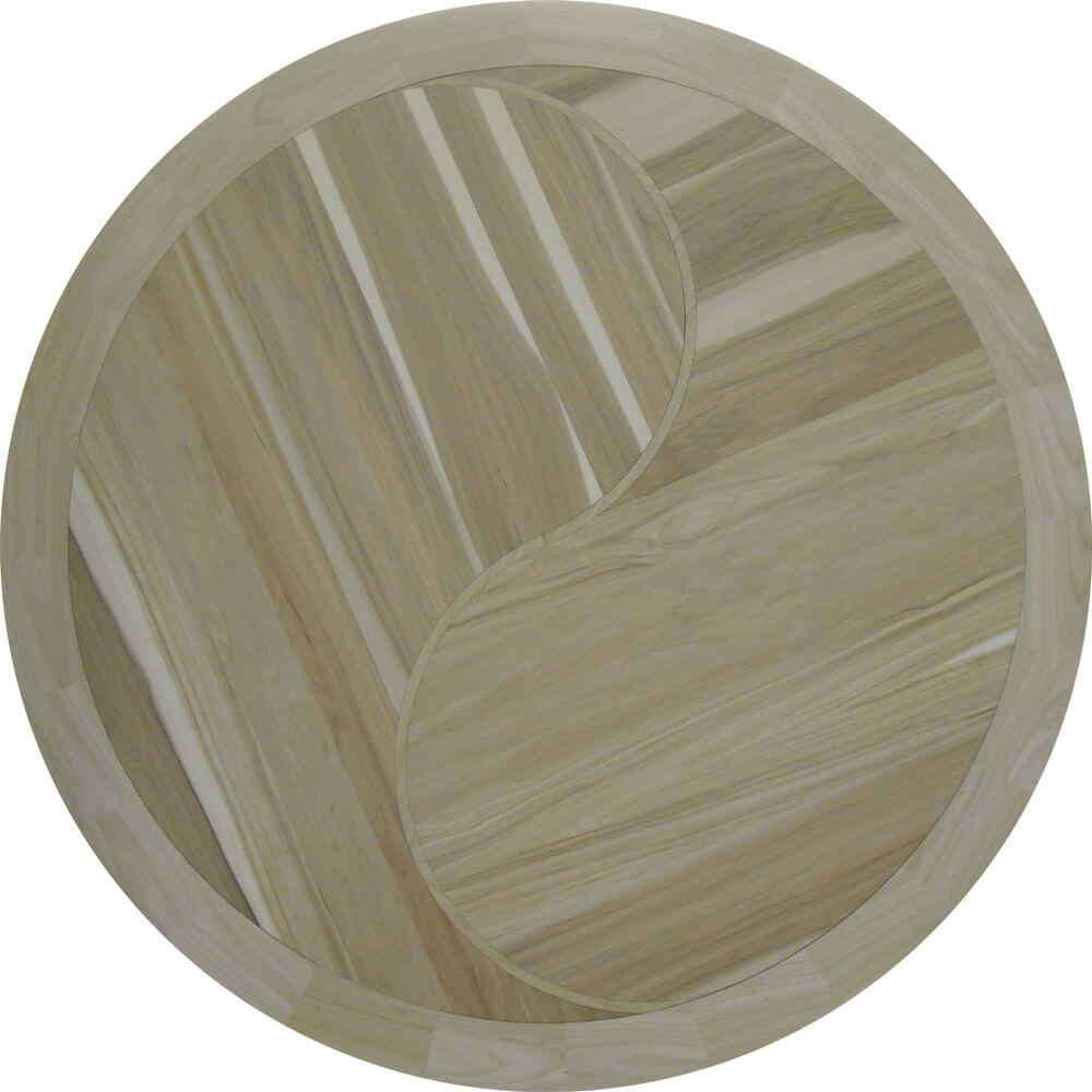 Custom Ying-Yang Wood Medallion | Floor Medallion