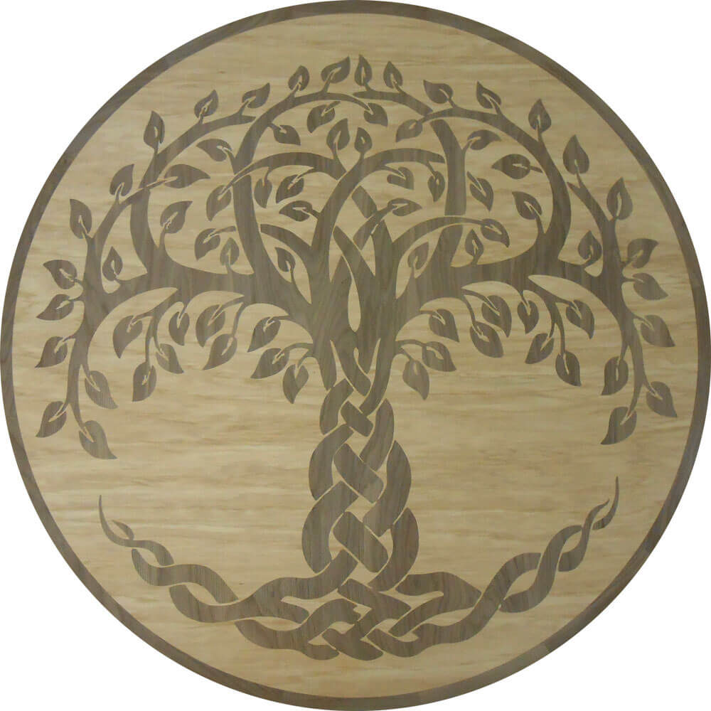 Custom Celtic Tree of Life Wood Medallion | Floor Medallion