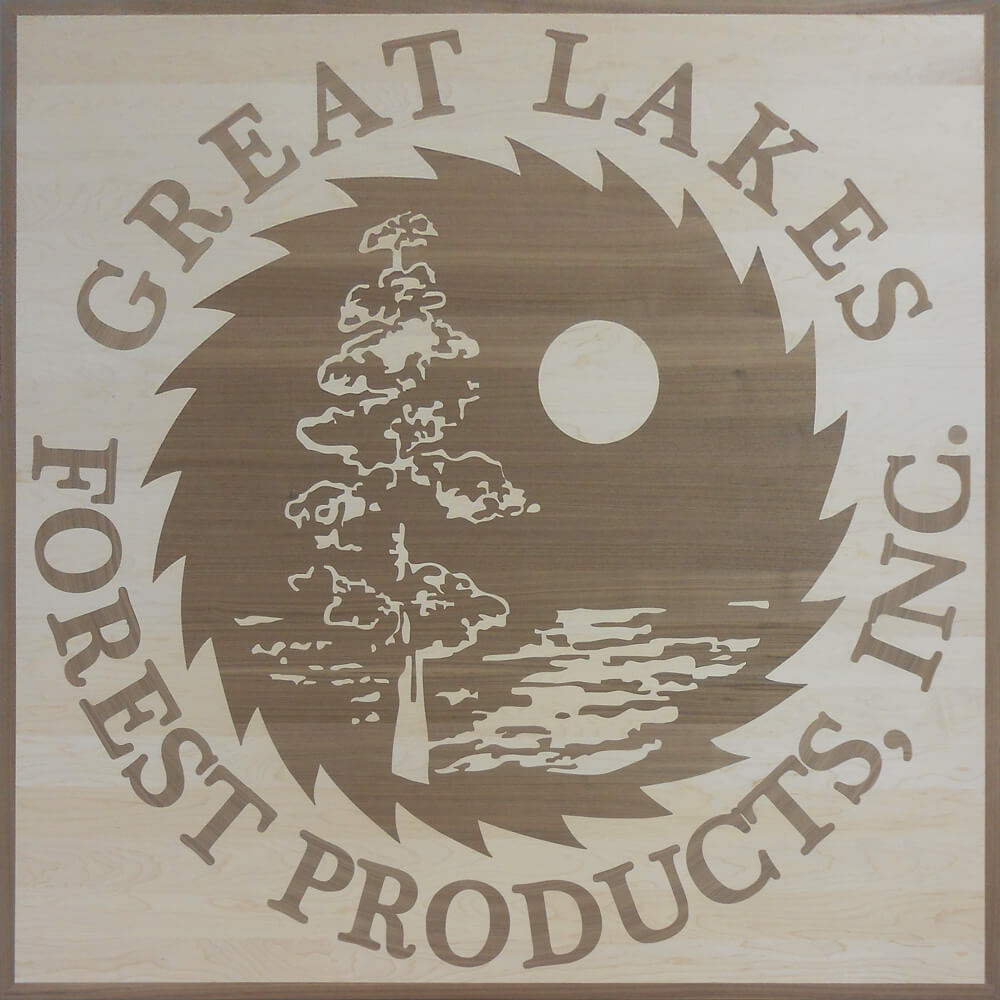 Custom Great Lakes Logo Wood Medallion | Floor Medallion