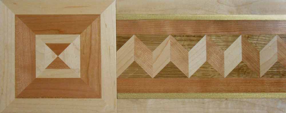 Custom Rosecliff Wood Border with Brass | Floor Border