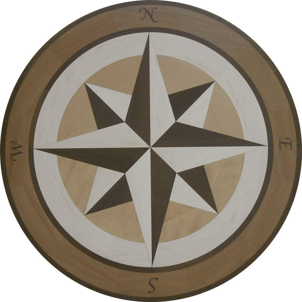 Custom Brant Point Compass Wood Medallion with Script Letters