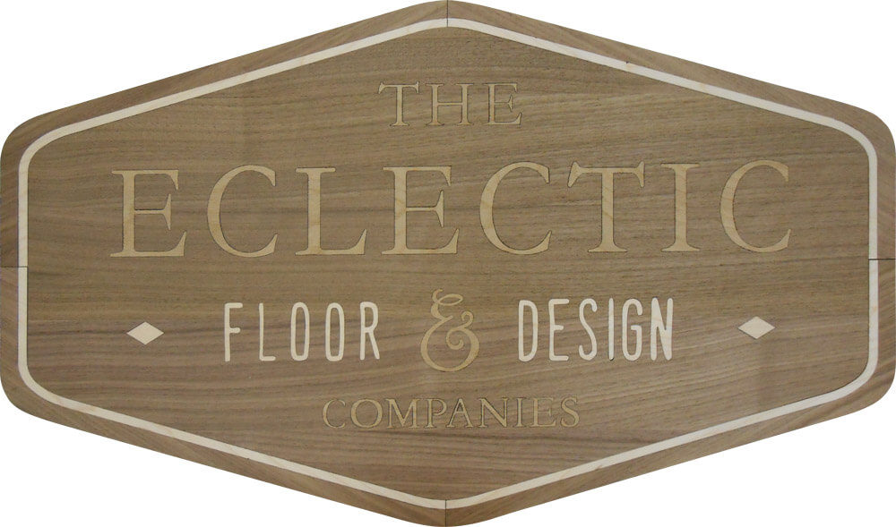 Custom Eclectic Floor & Design Logo Wood Medallion | Floor Medallion