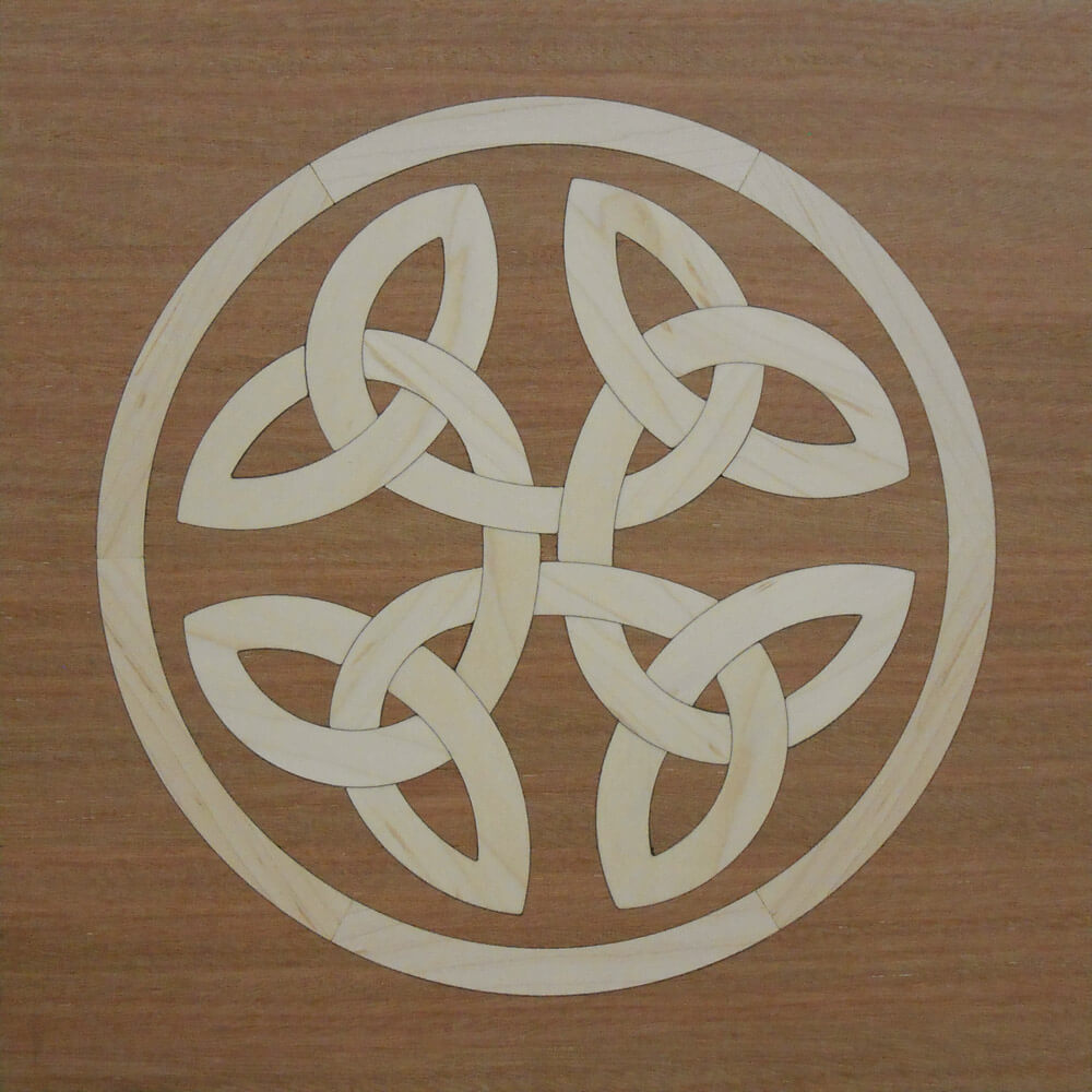 Custom Celtic Knot Square Wood Medallion | Floor Medallion