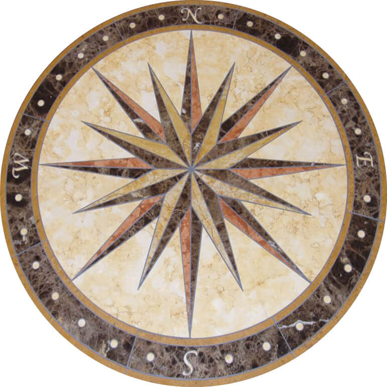 Custom Chatham Compass Stone Medallion | Floor Medallion