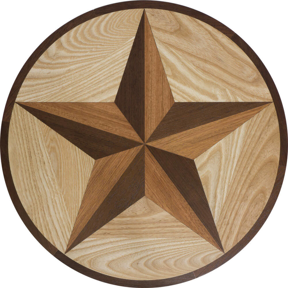 Custom Texas Star Wood Medallion 2 | Floor Medallion