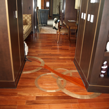 Custom Geometric Wood Inlay | Floor Inlay