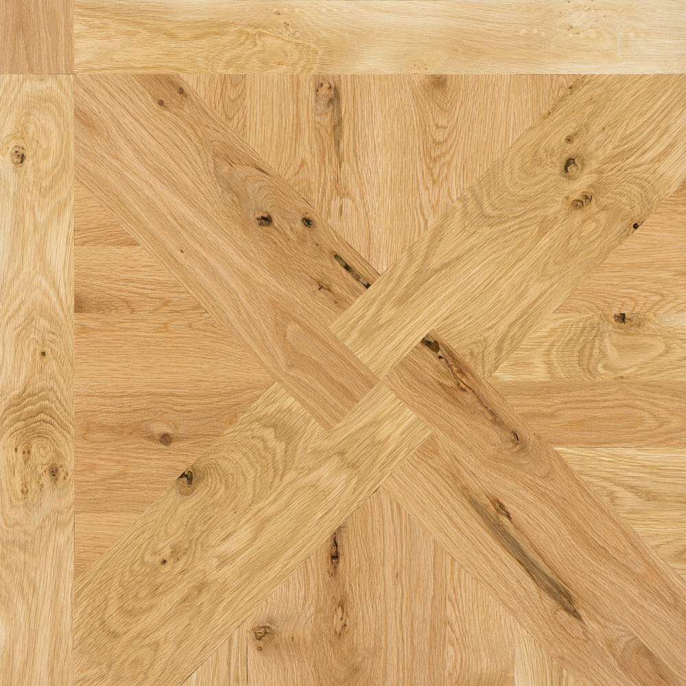 Rustic White Oak St. Moritz Wood Parquet Tile | Parquet Flooring