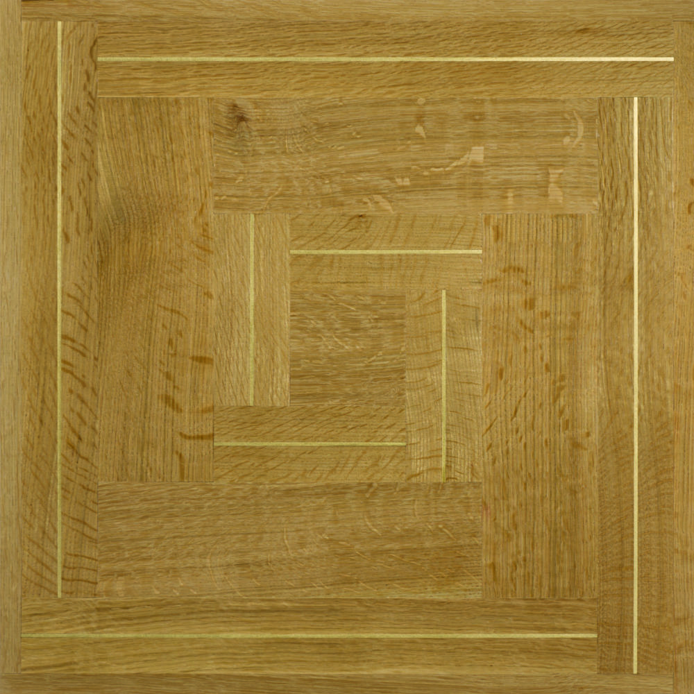 Luxe White Oak with Brass Wood Parquet